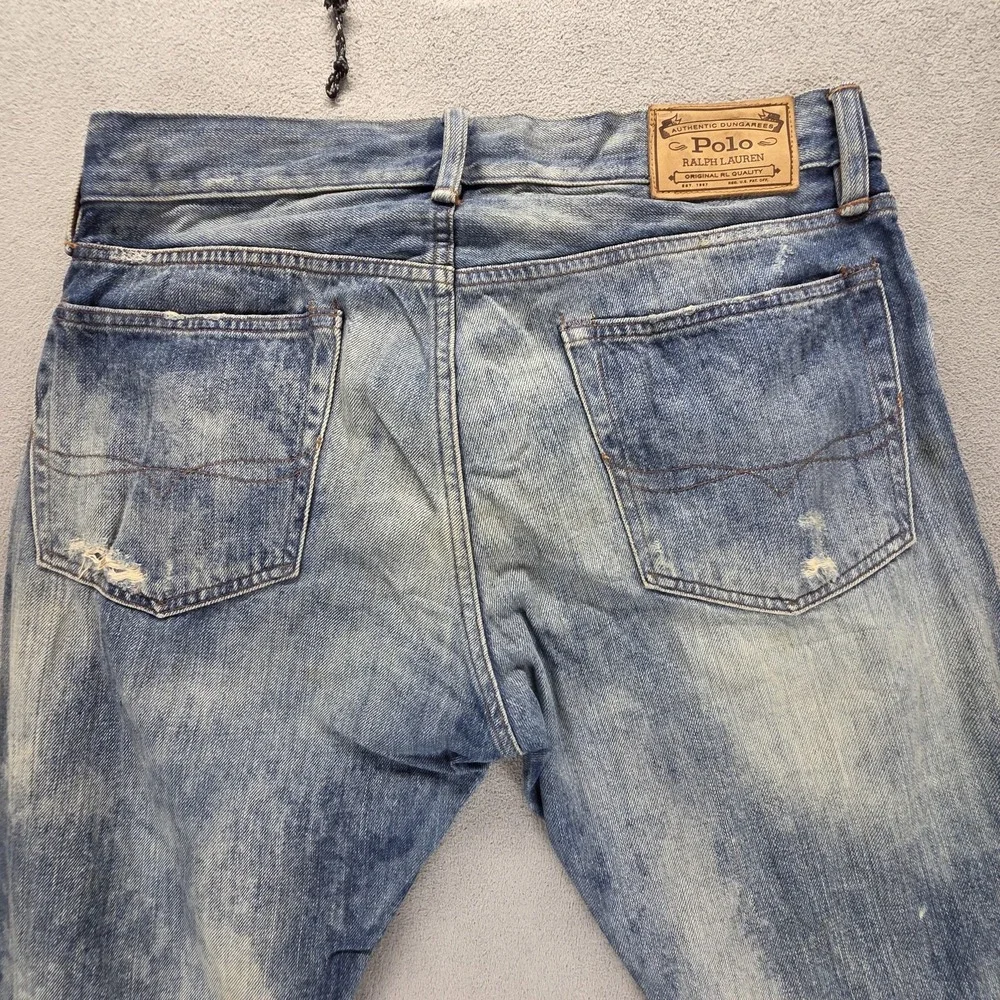 Polo Ralph Lauren Jeans Mens 32x32 Blue Selvedge Slim Straight Zip Fly